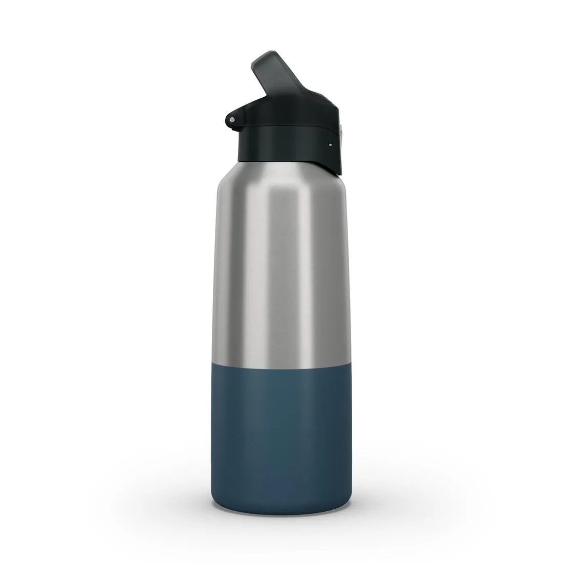 0.8 L stainless steel isothermal water bottle with quick-release cap for hiking