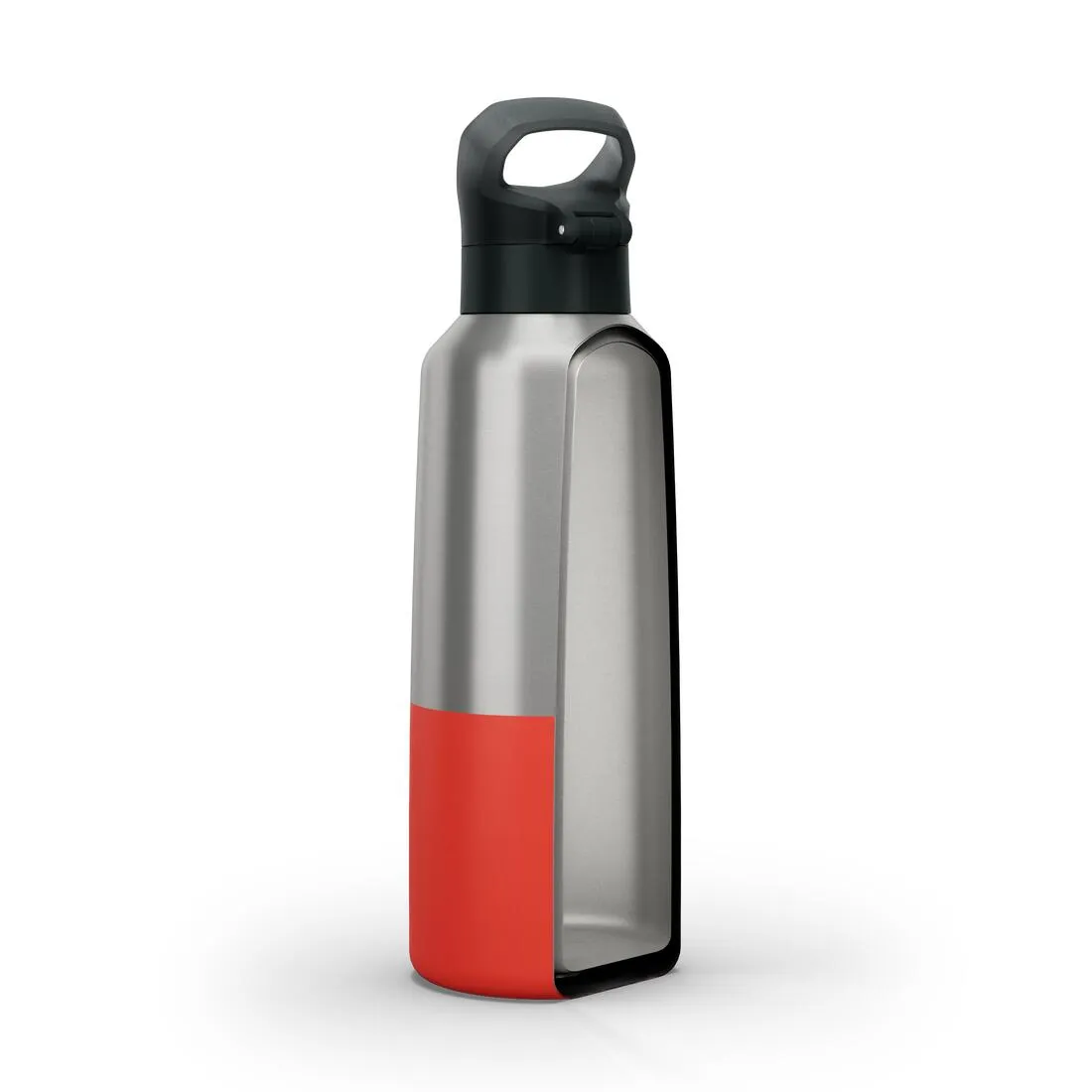 0.8 L stainless steel isothermal water bottle with quick-release cap for hiking