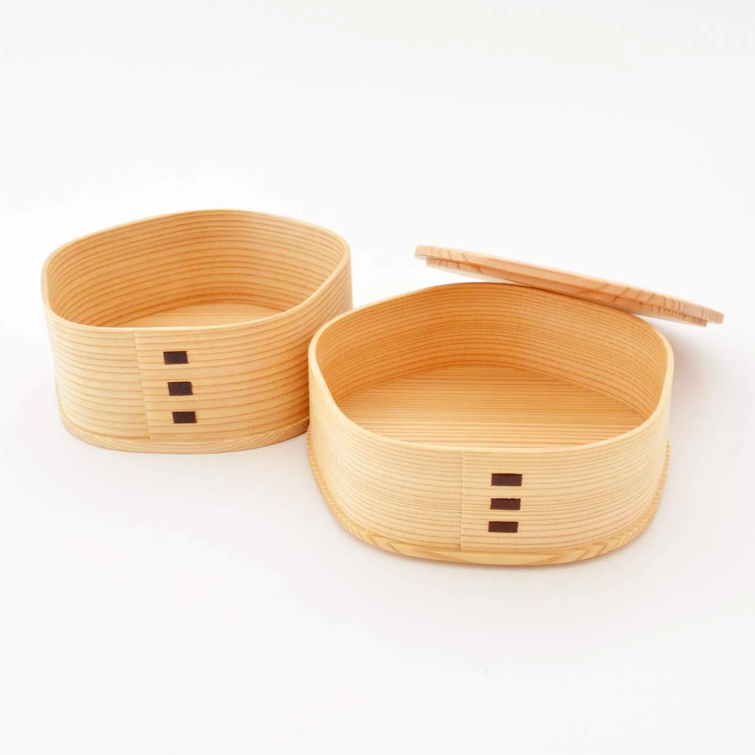 2-Stage Ume Shape Magewappa Bento Box Akita Cedar Wooden Lunch Box