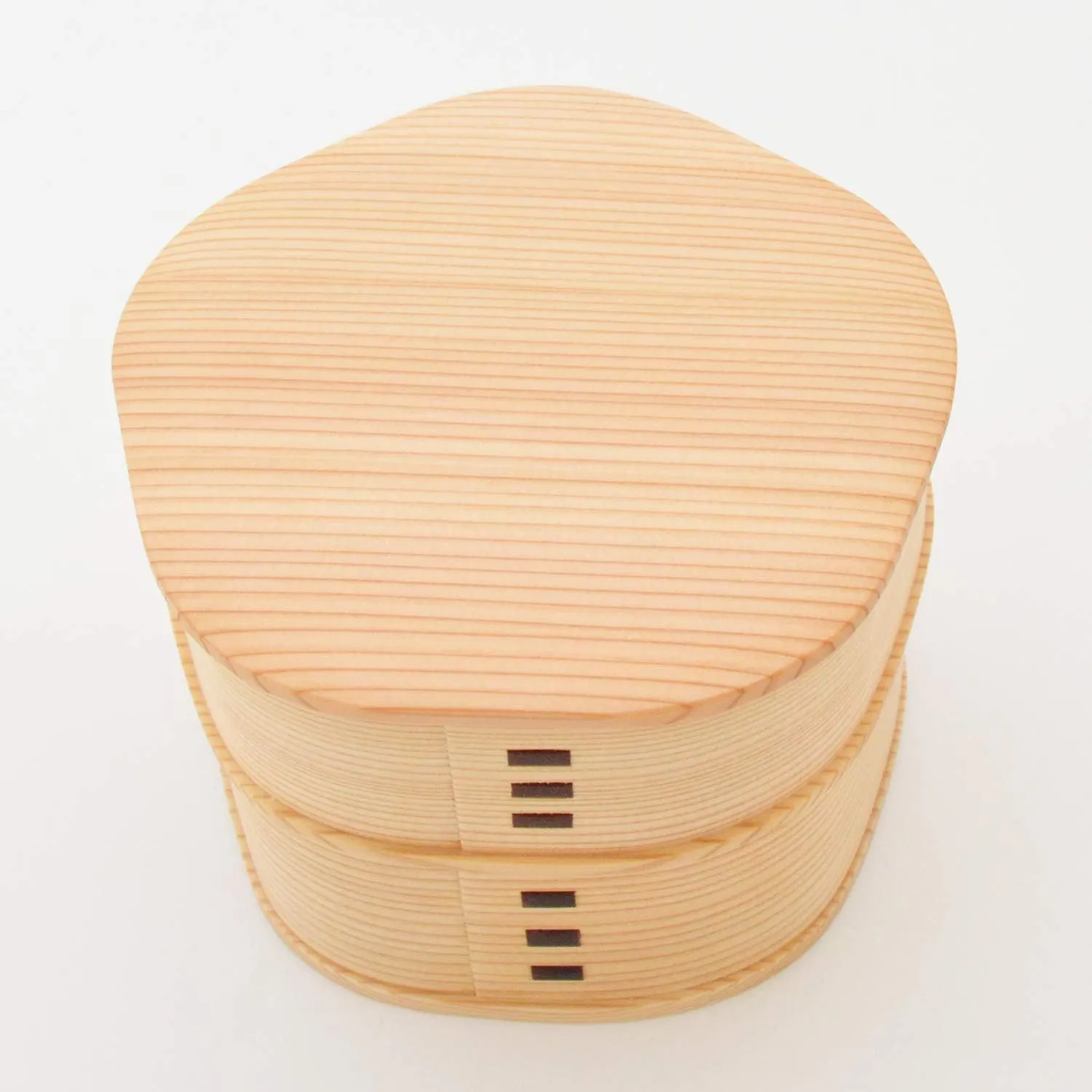 2-Stage Ume Shape Magewappa Bento Box Akita Cedar Wooden Lunch Box