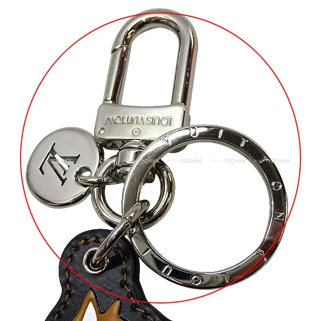 2018AW Limited LOUIS VUITTON key ring Porto Kure College LV League Shiba Dog Cow Leather Silver HW M62755[ALMOST NEW][Authentic]