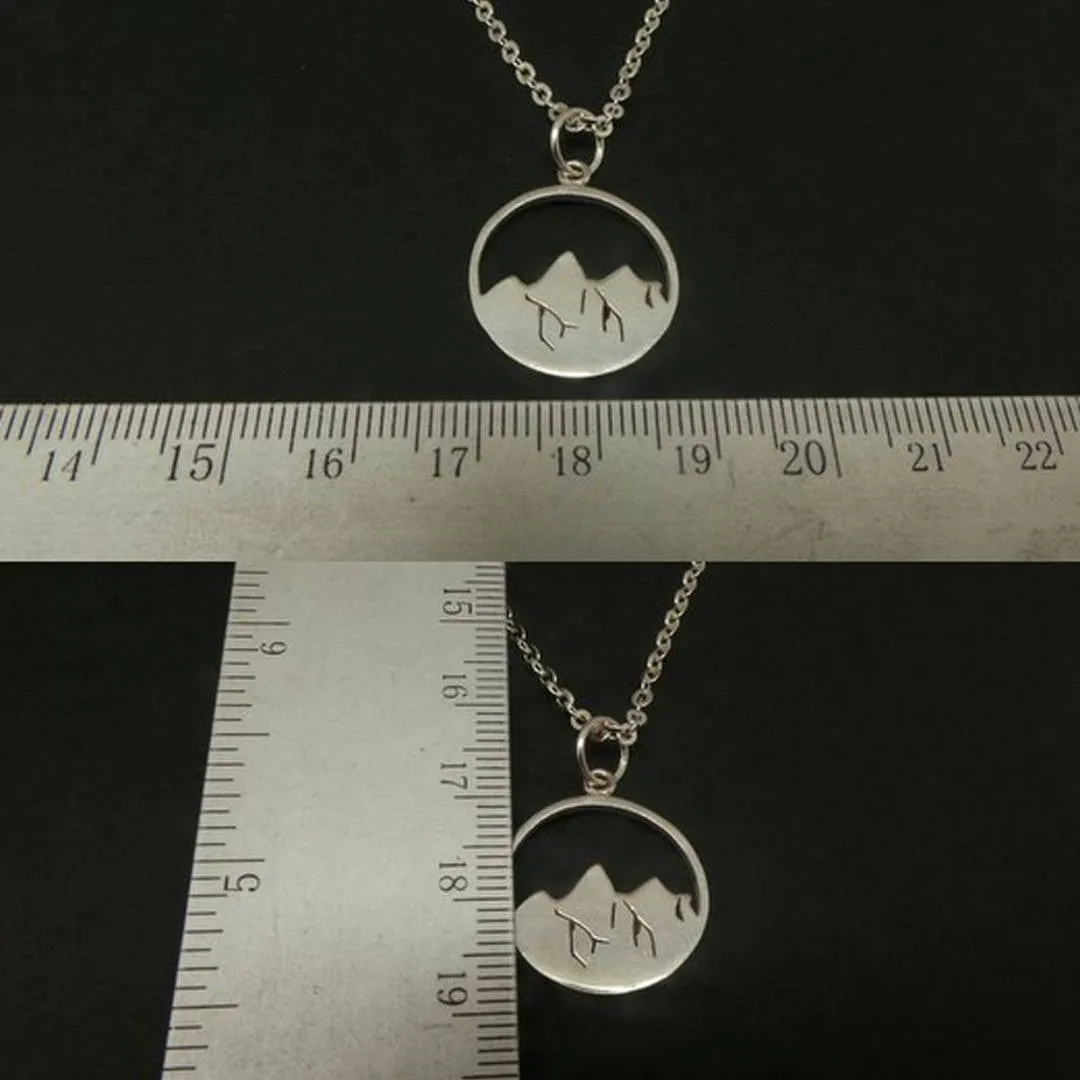 925 Sterling Silver Mountain Necklace