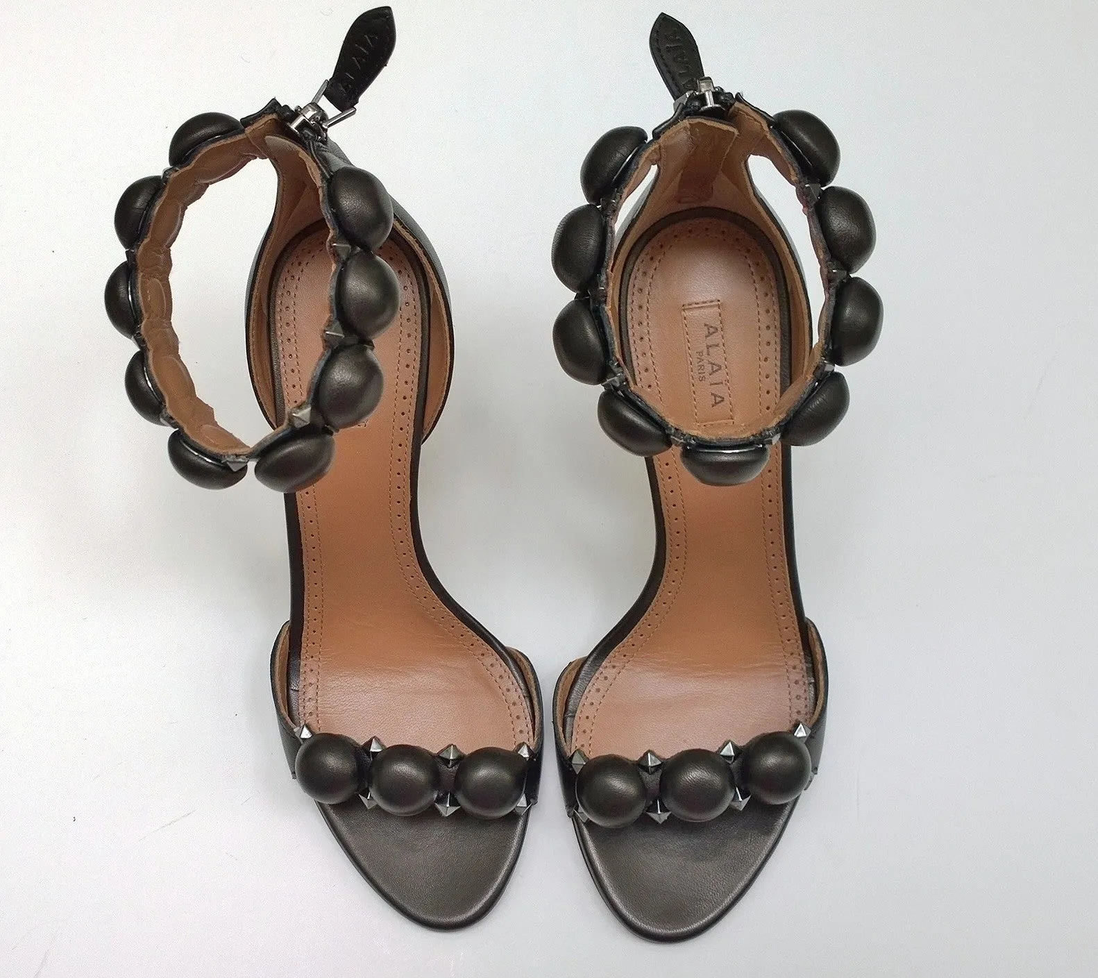 Alaïa Le Bombe Black Leather Sandals 90 Heels Alaia