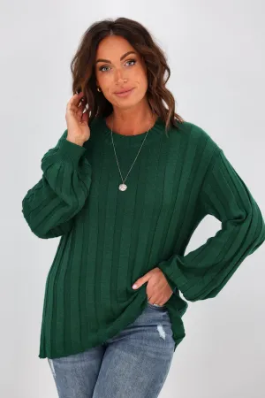 Alpine by Shine On Tabitha Wide Rib Merino Jumper Emerald