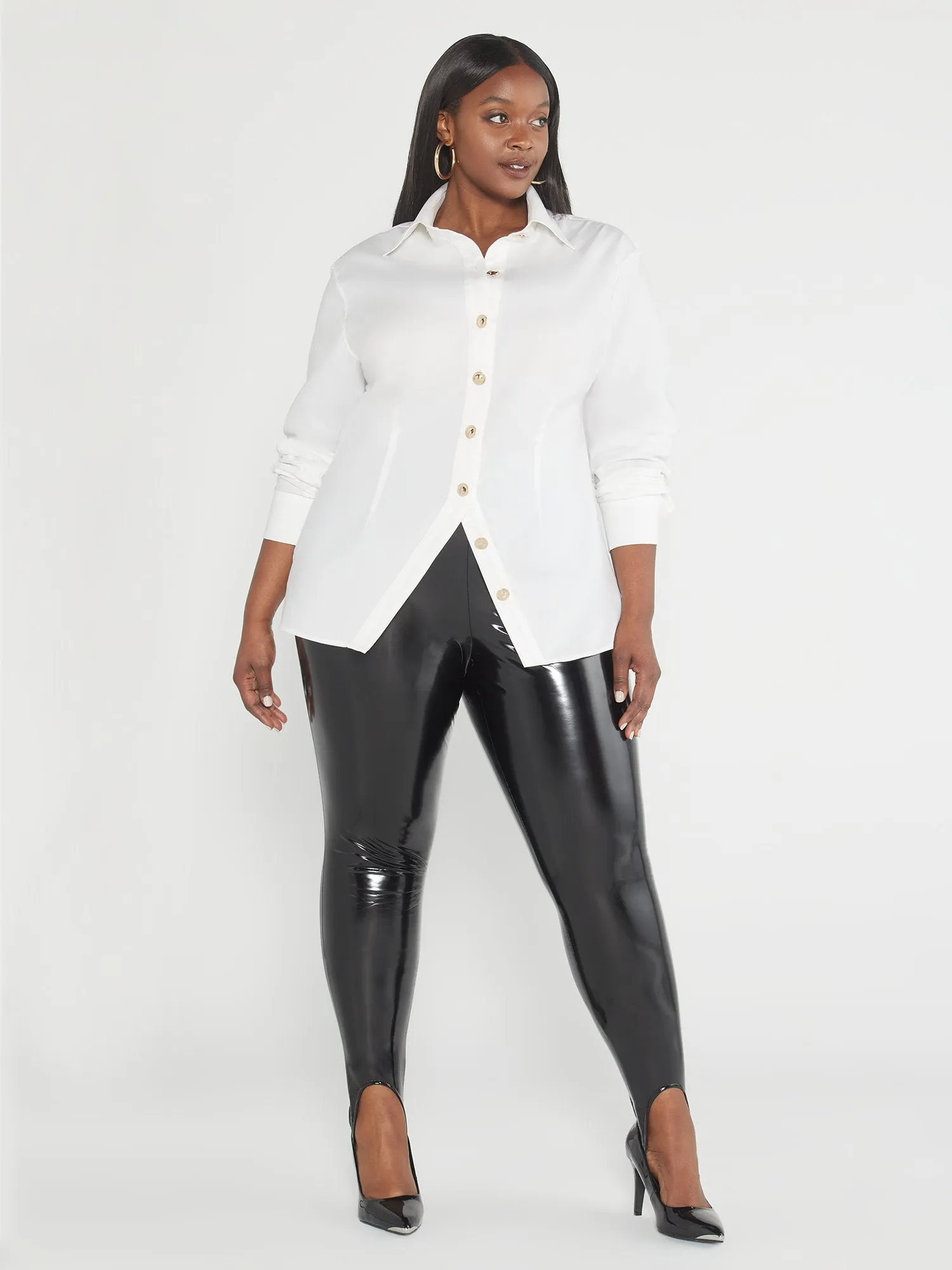 Amelie Asymmetrical Hem Button-Down Shirt