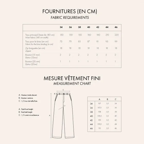 Atelier Brunette - LE Pantalon Trousers Sewing Pattern