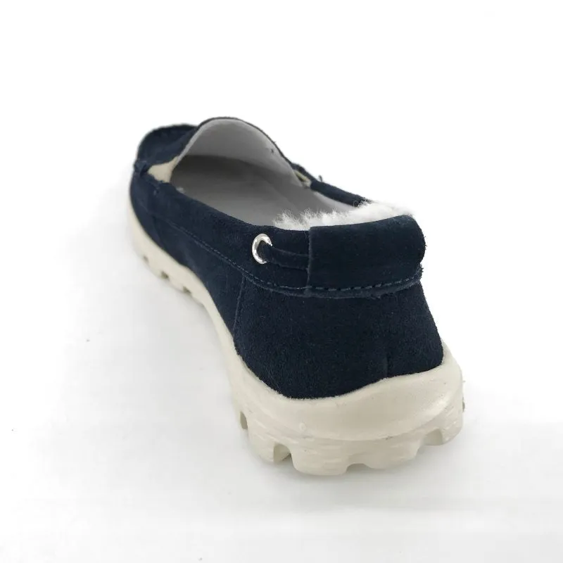 Australian Sheepskin Unisex Casual Flats UGG Moccasin - Navy