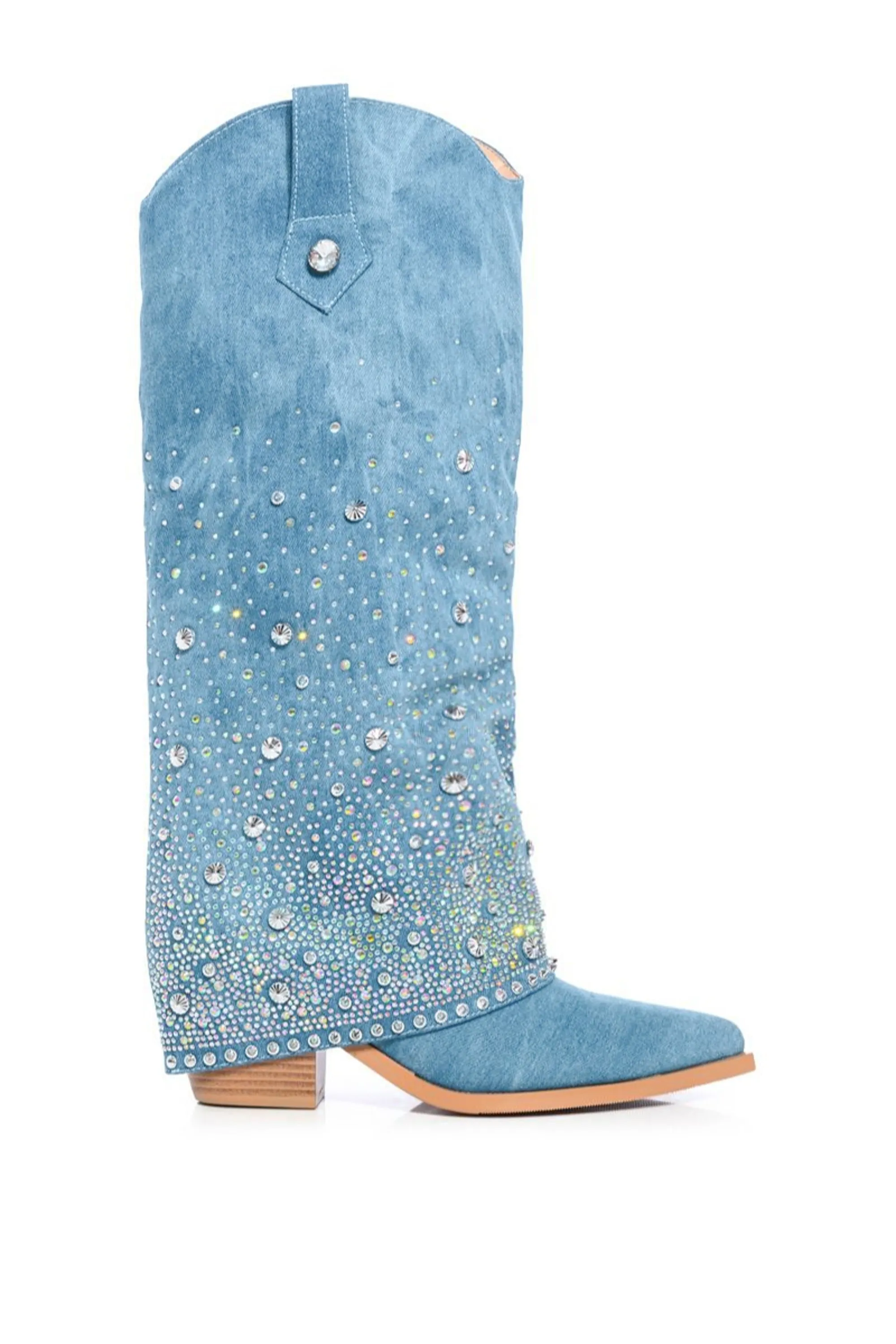 Azalea Wang Mellow Denim Western Boots