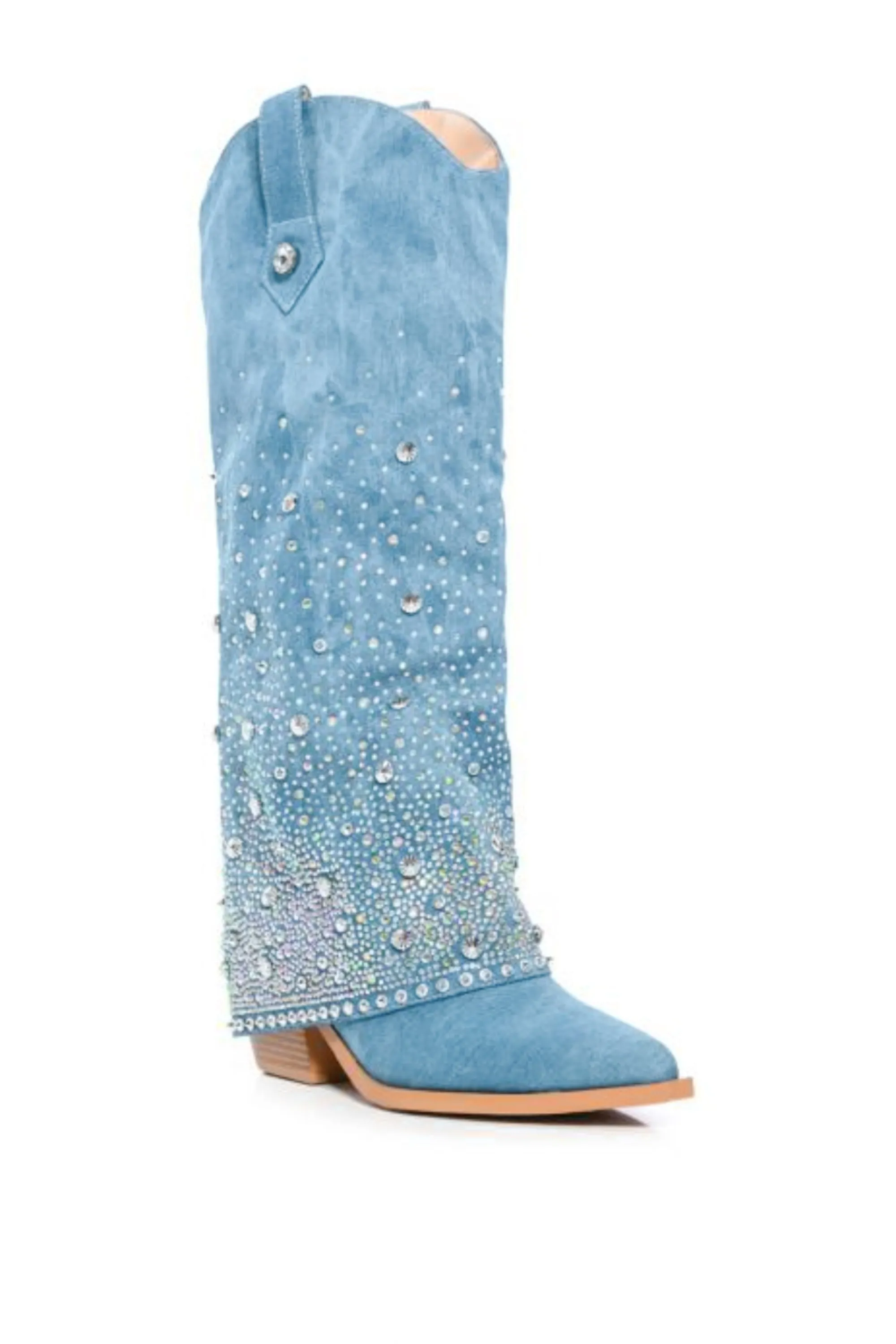 Azalea Wang Mellow Denim Western Boots