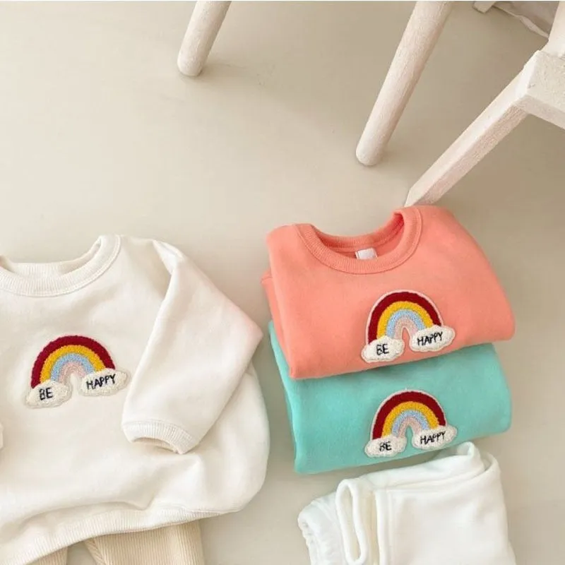 'Be Happy' Rainbow Winter Two-Piece Set