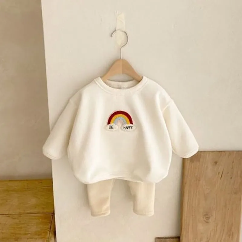 'Be Happy' Rainbow Winter Two-Piece Set