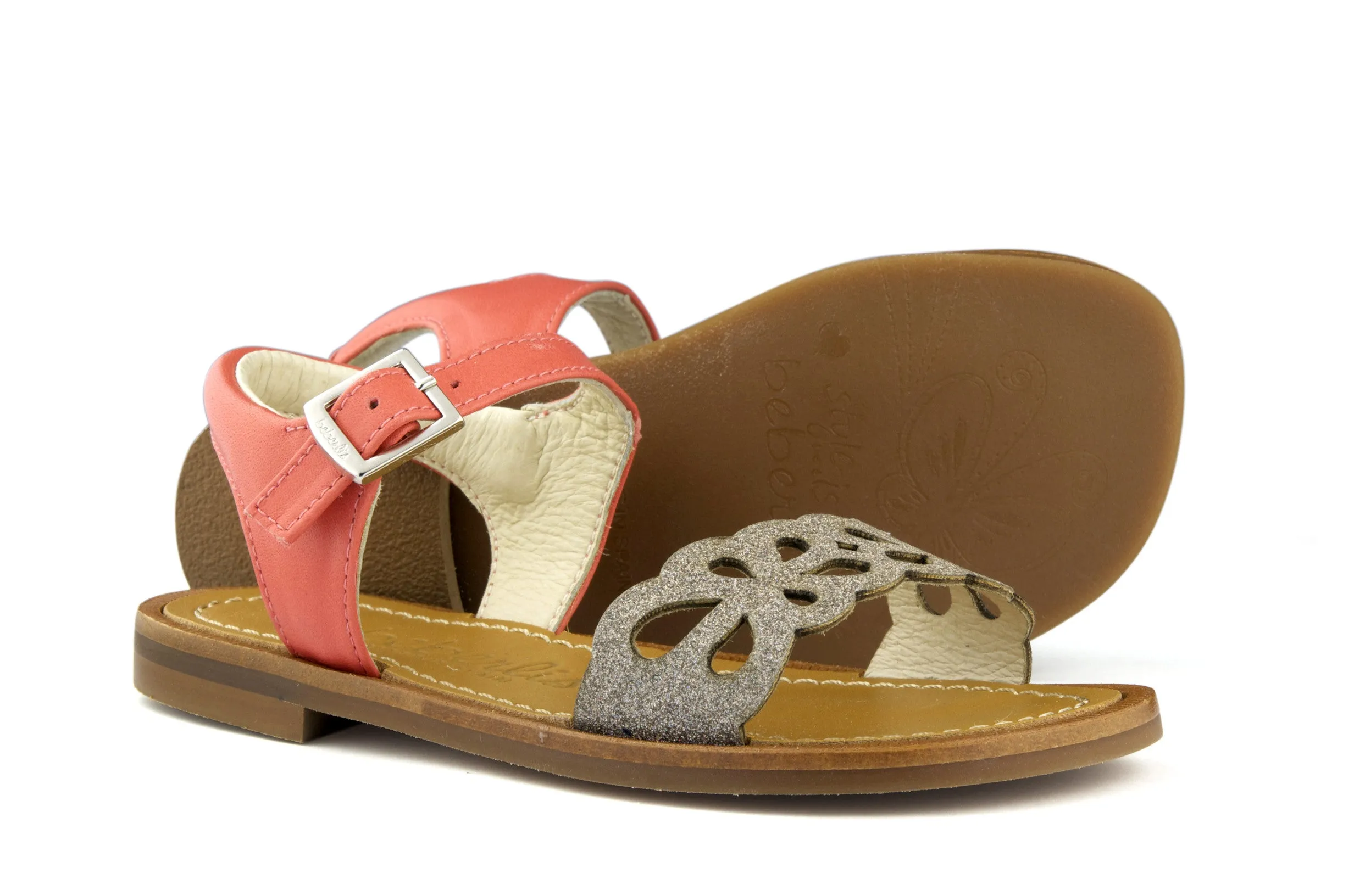 Beberlis Girls Coral Flower Sandal