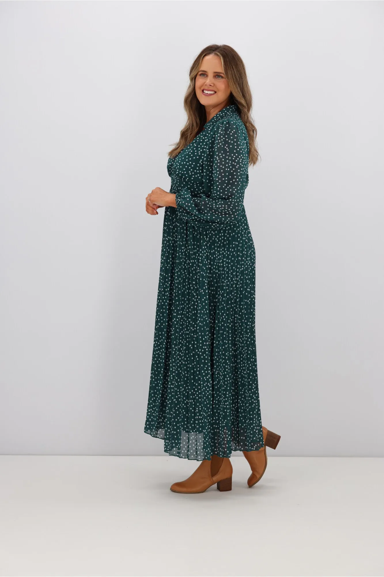 Boho Australia Kasey Dress Green White