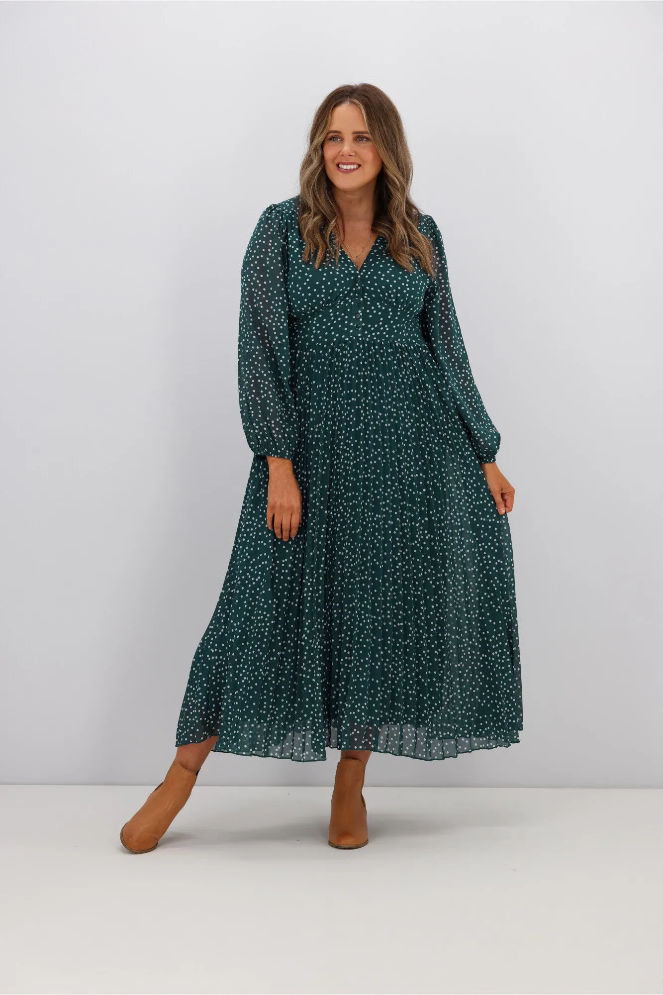 Boho Australia Kasey Dress Green White