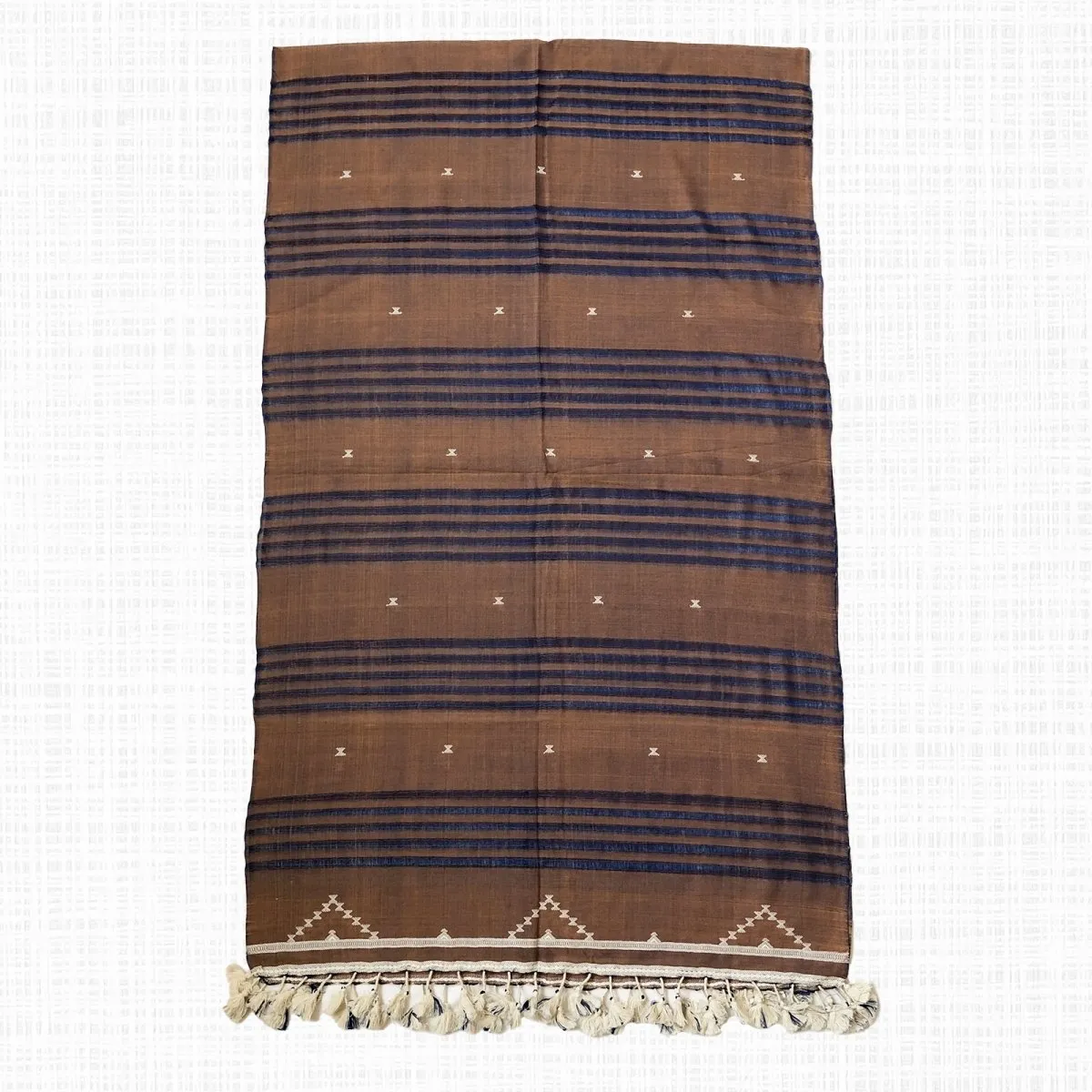 Brown with Blue Hues Handwoven  Cotton Stole