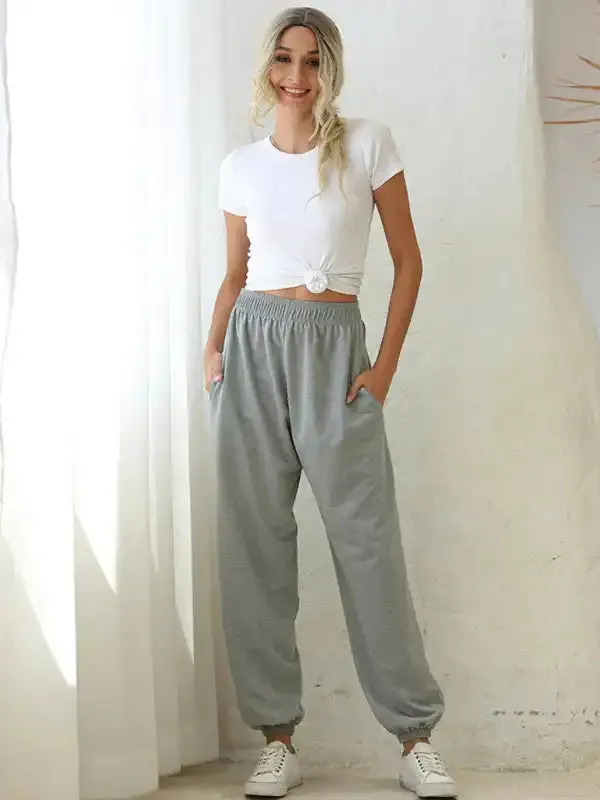 Casual sports basic loose legged pants