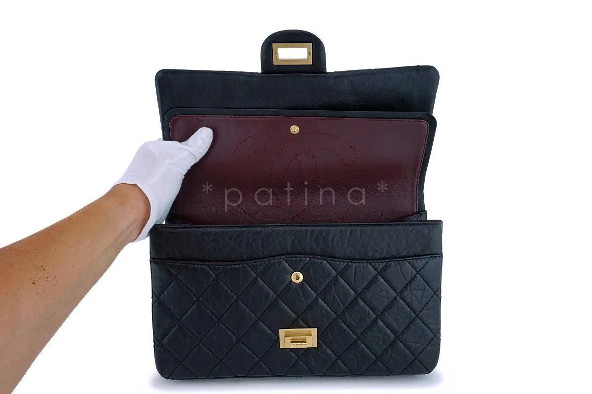 Chanel Black Aged Calfskin Reissue Large 227 2.55 Flap Bag GHW