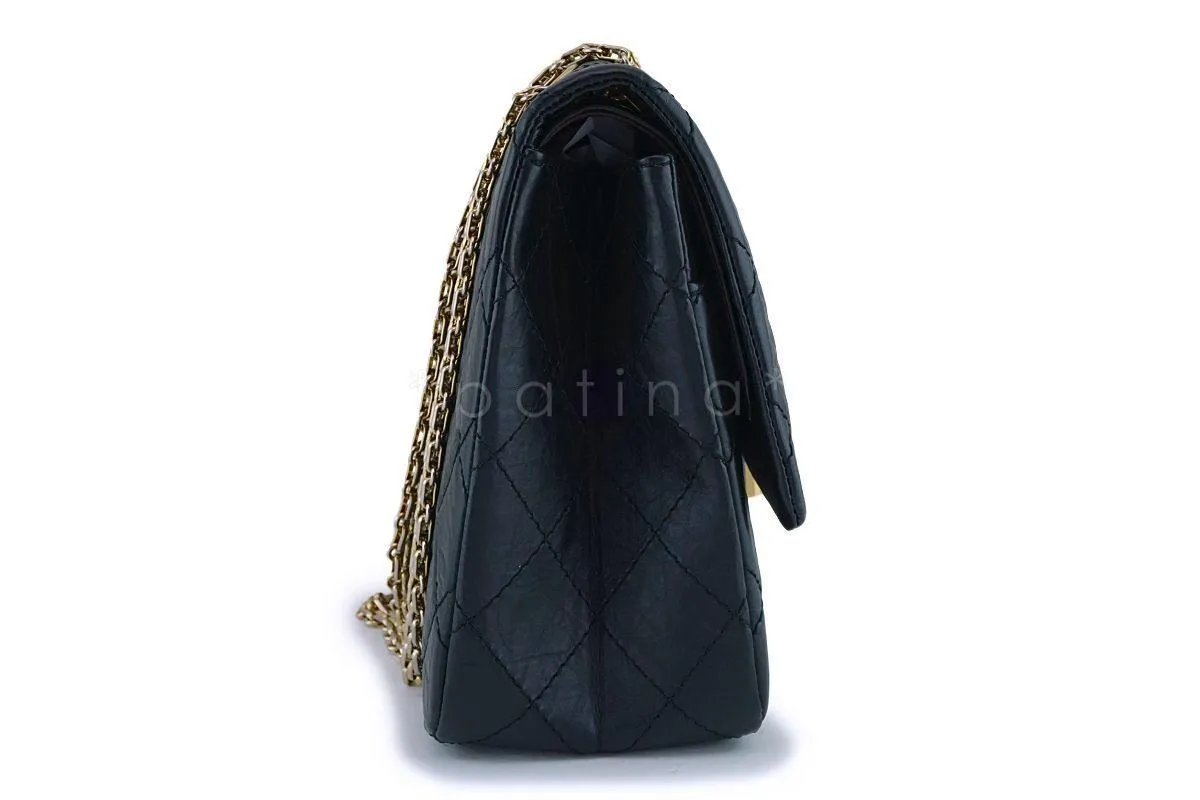 Chanel Black Aged Calfskin Reissue Large 227 2.55 Flap Bag GHW