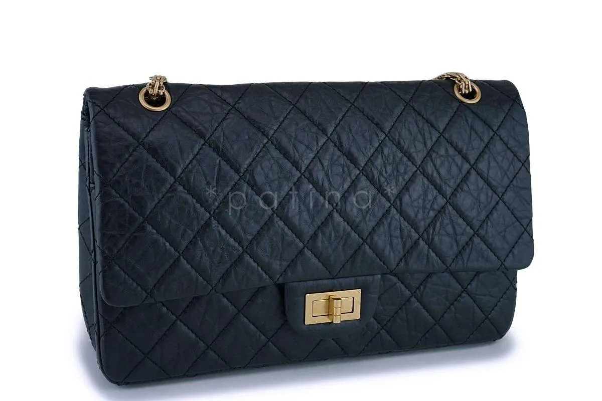 Chanel Black Aged Calfskin Reissue Large 227 2.55 Flap Bag GHW