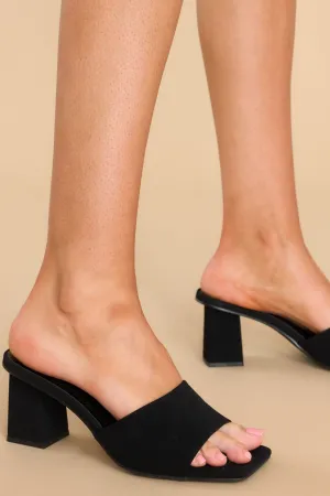 Come On Over Black Suede Block Heel