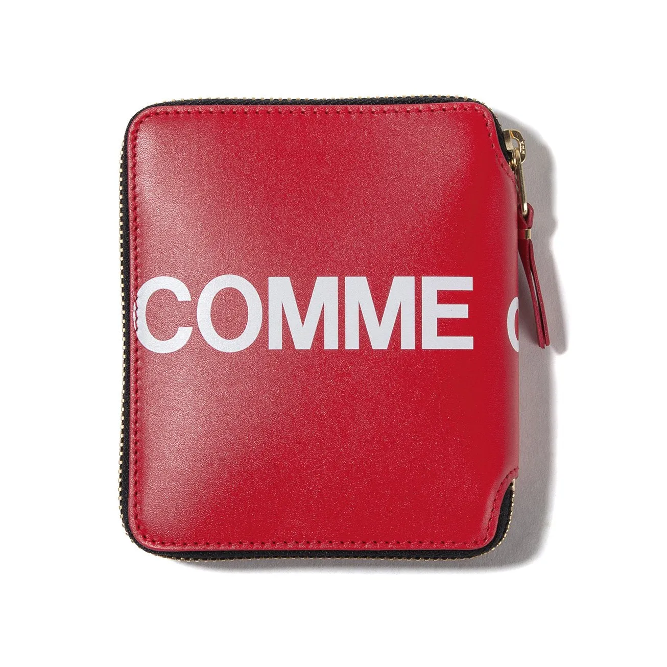 COMME des GARÇONS Full Zip Wallet Huge Logo / Red