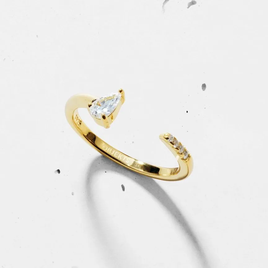 Dainty Pear Open Ring