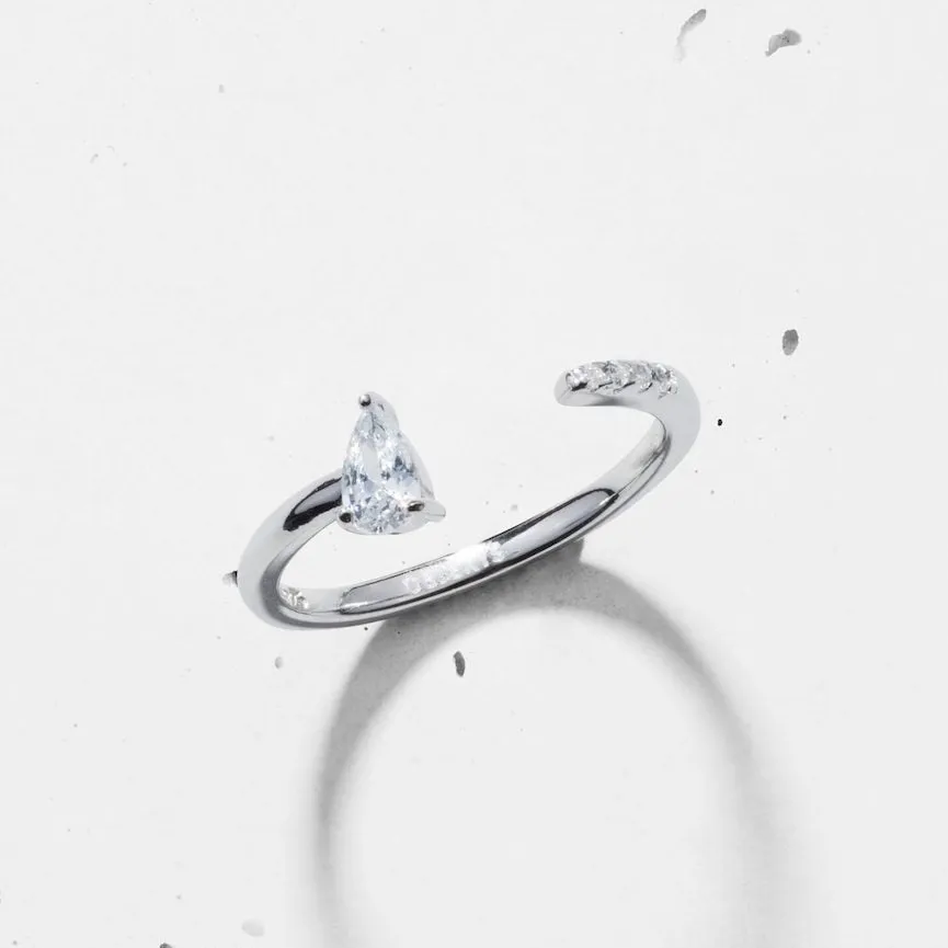 Dainty Pear Open Ring