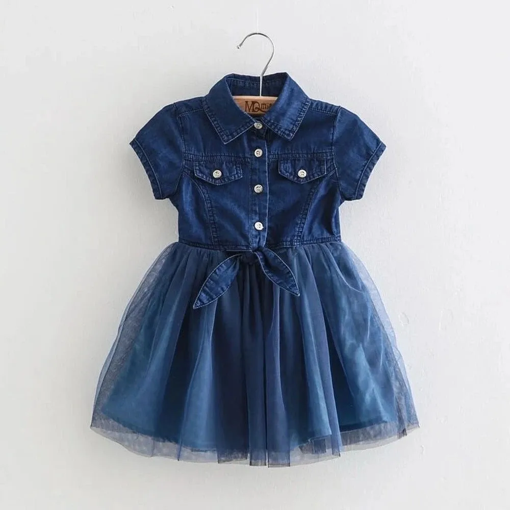 Denim short sleeve dress