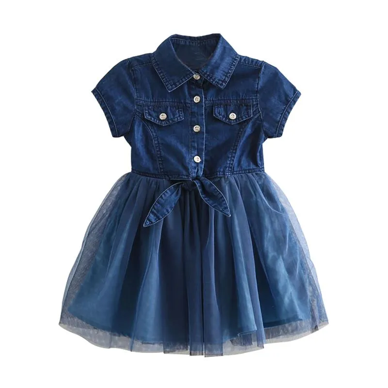 Denim short sleeve dress