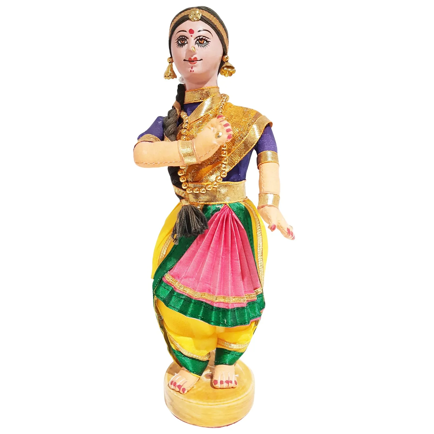 Doll Dancer Bharatnatyam Standing 9 in (Assorted Colours)