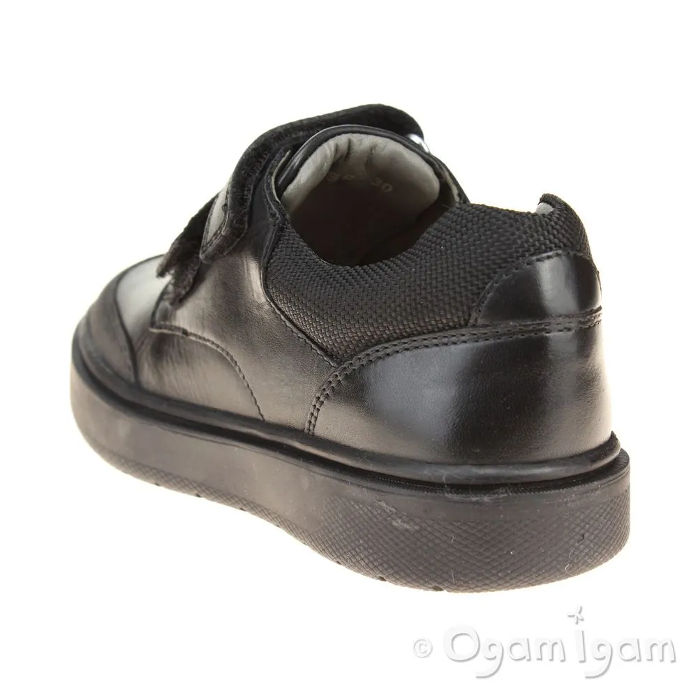 Geox Riddock Boys Black School Shoe