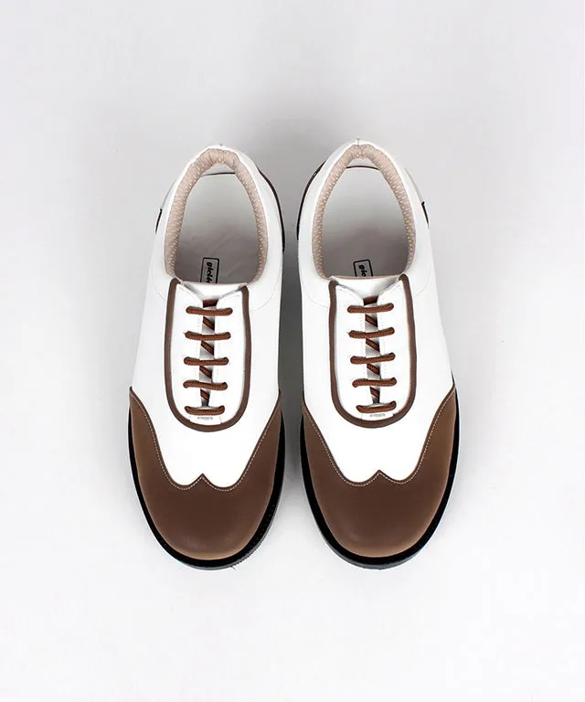 Giclee Women's Under Score Premium Leather Golf Shoes - Brown