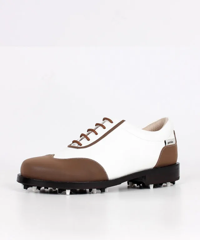 Giclee Women's Under Score Premium Leather Golf Shoes - Brown