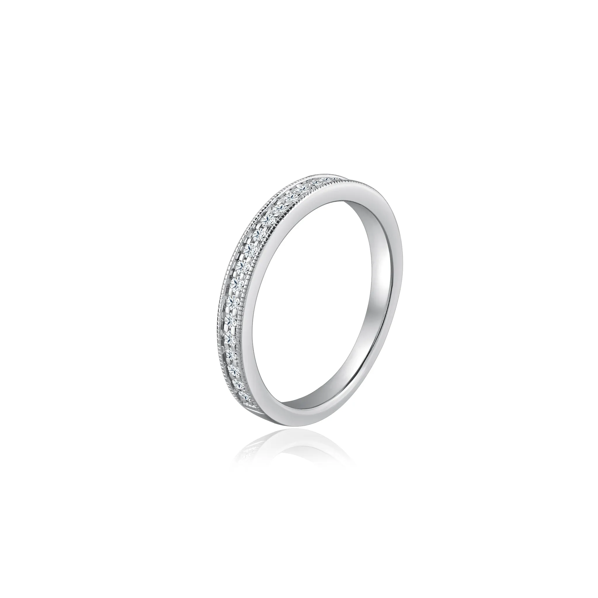 Half Eternity Pave Diamond Ring