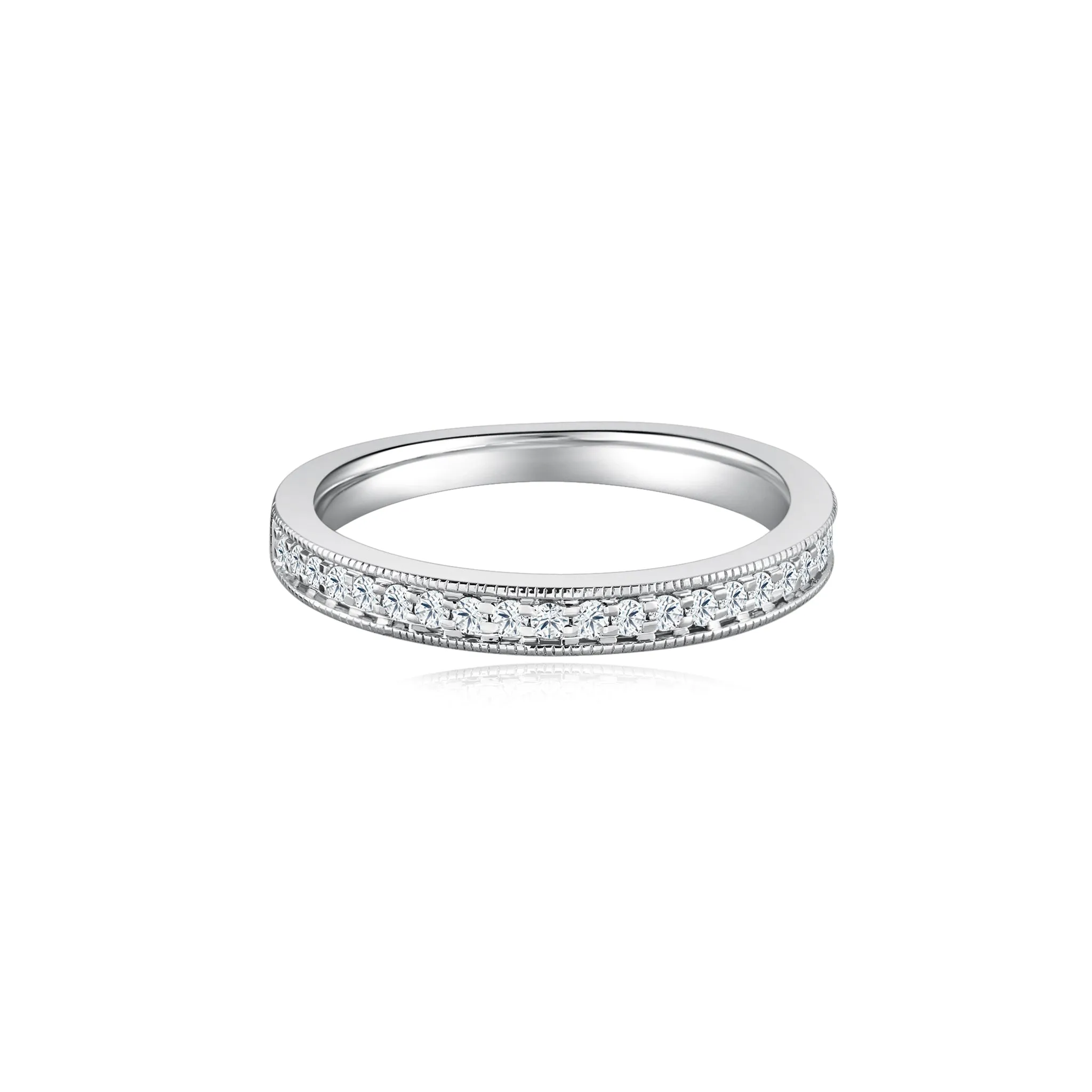 Half Eternity Pave Diamond Ring