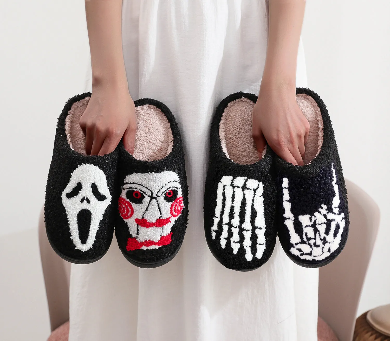 Halloween Cotton Slippers Male And Female Home Winter Indoor Cotton Slippers Cozy Footwear Warm Cotton Slippers couples cotton footwear, lioness-love