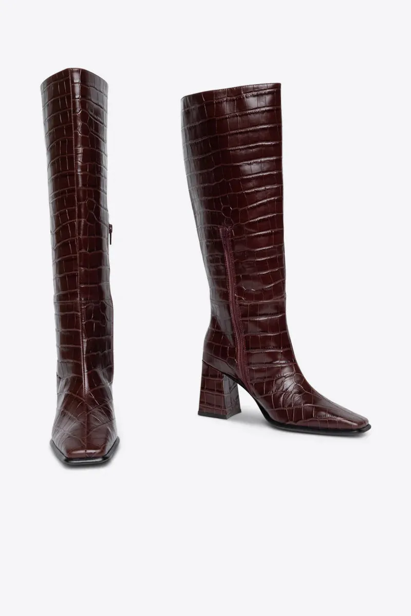 IB TGIF TALL LEATHER EMBOSSED BOOTS