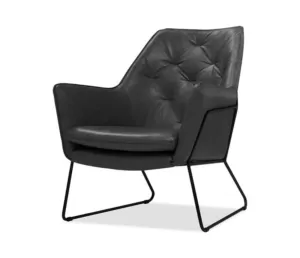 Jasmine Accent Chair - Antique Black Leather