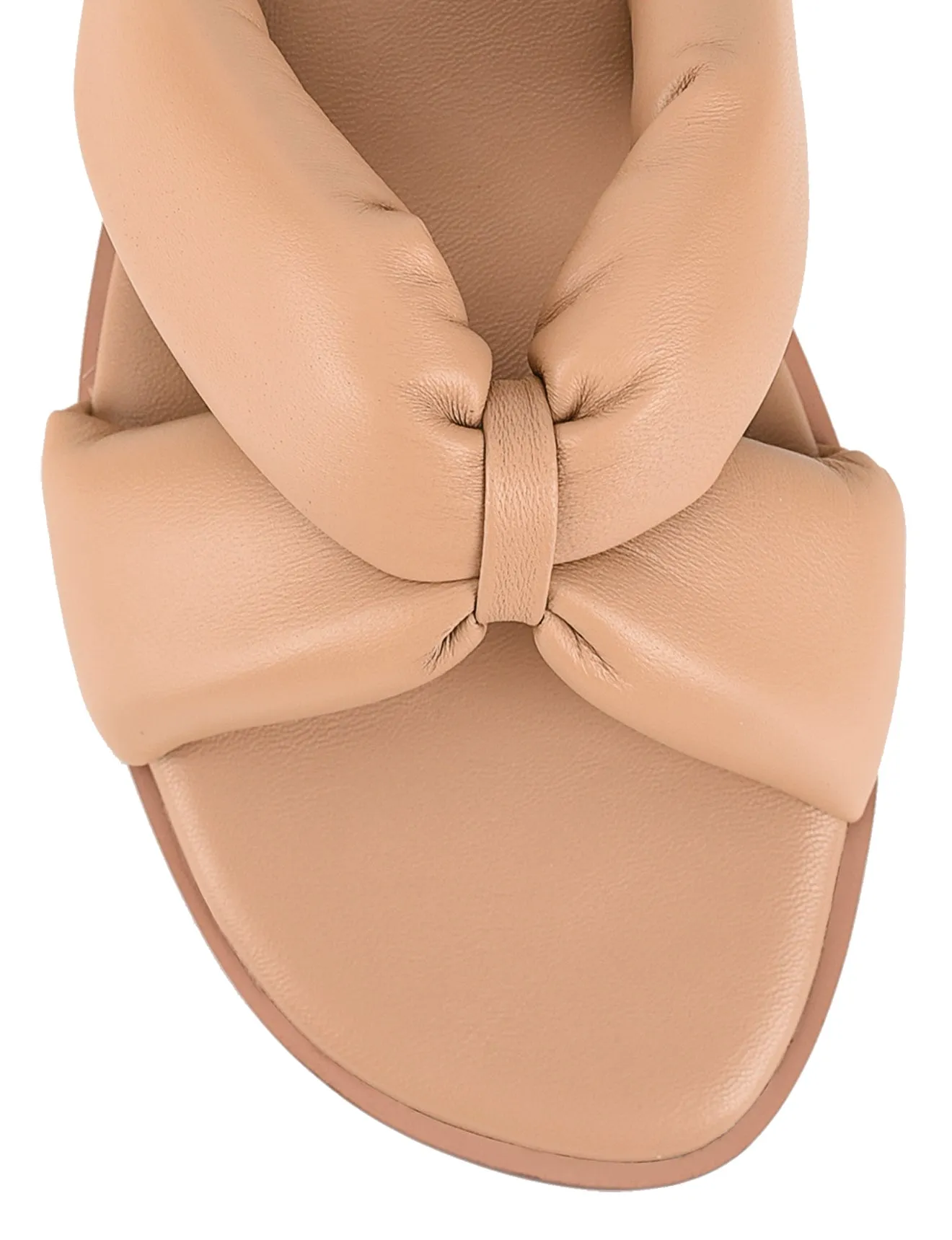 Madeline Flat Slides - Almond Tan Leather