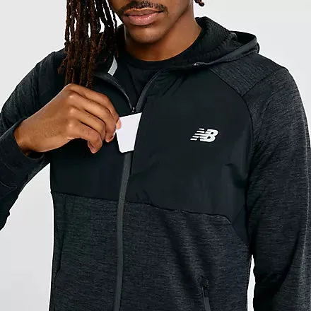 Mens Heat Grid Hooded Full Zip - Black