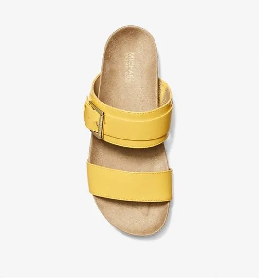 Michael Kors Michael Mylah Faux Leather Sandals, Yellow