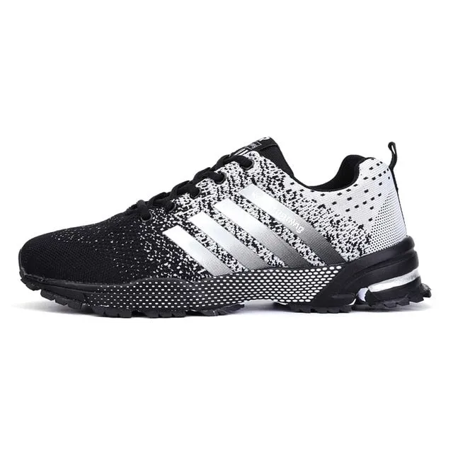 Minimalism Mens Lace-up Running Shoes Breathable Flyknit Women Sneaker Non-slip Wearable Casual Sports Shoes Lovers Size 35-46