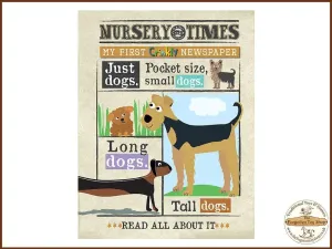 Nursery Times Crinkly Newspaper - Just Dogs