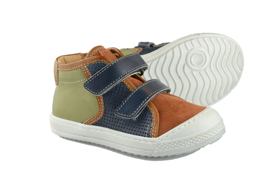 Ocra Boys Brown, Green & Navy Hightop