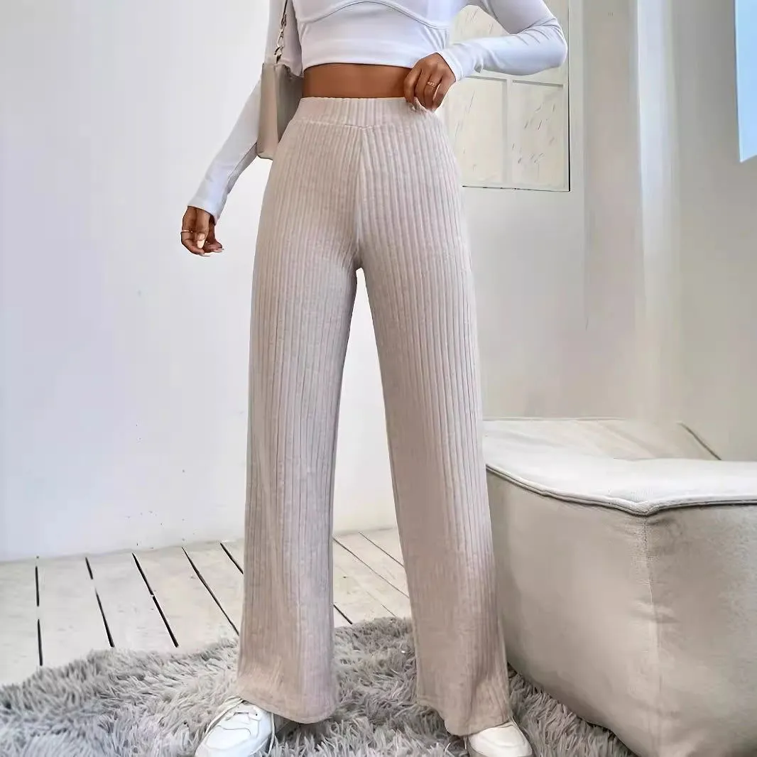 Pants Casual Loose Knitted Sports Trousers Women Clothing