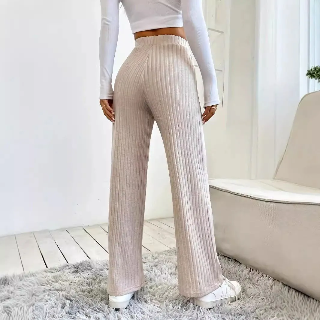 Pants Casual Loose Knitted Sports Trousers Women Clothing