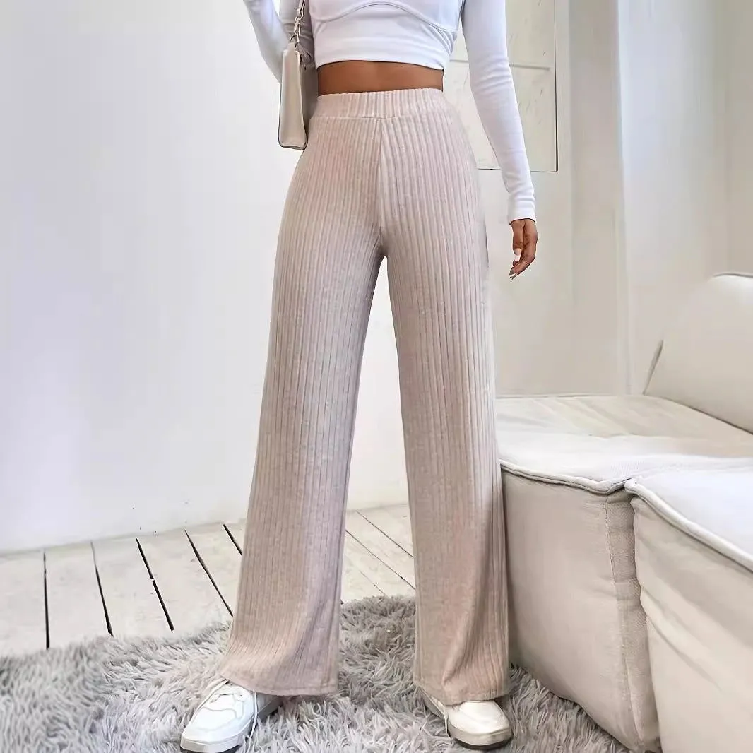 Pants Casual Loose Knitted Sports Trousers Women Clothing