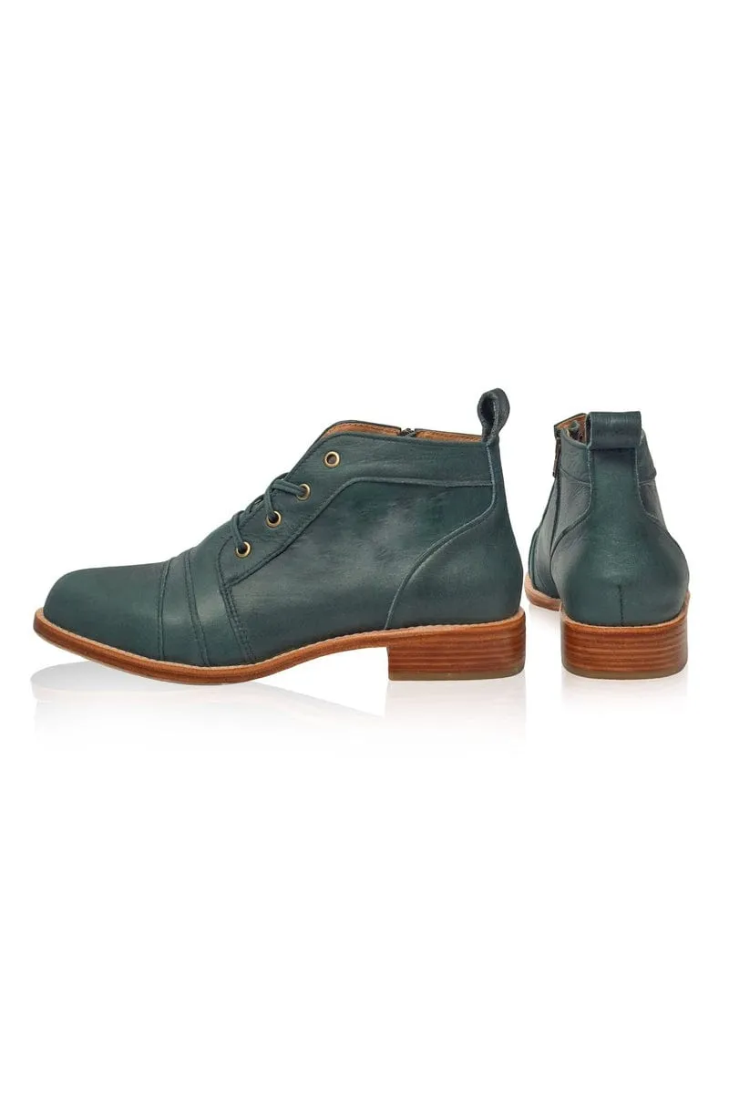 Passage Lace Up Boots in Emerald