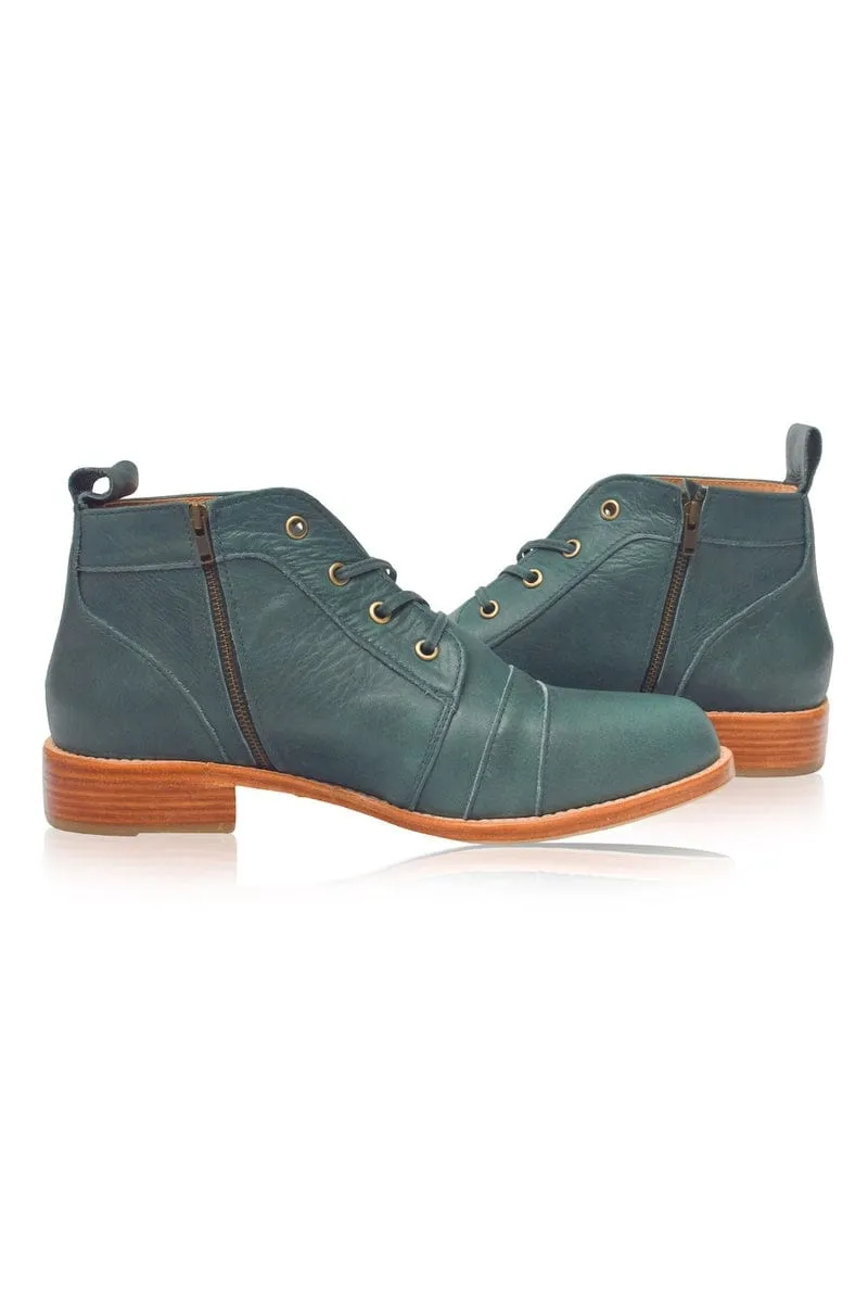 Passage Lace Up Boots in Emerald