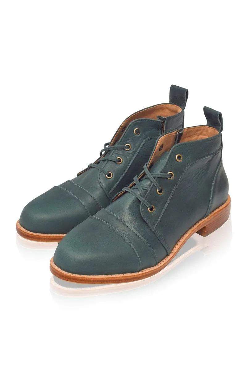 Passage Lace Up Boots in Emerald